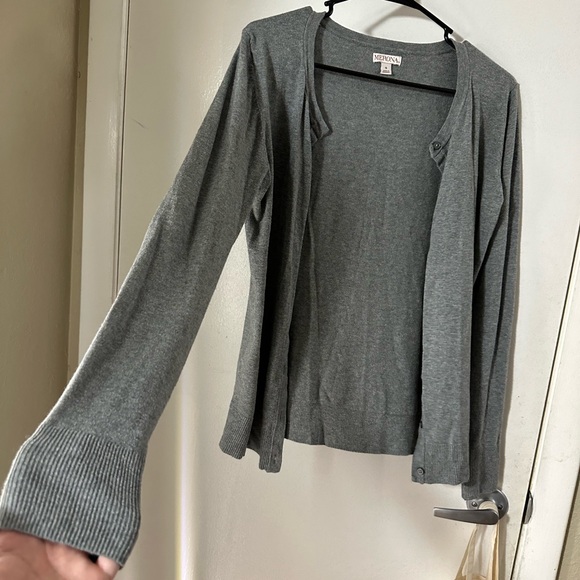 Merona size small heather gray button front cardigan - Picture 5 of 6